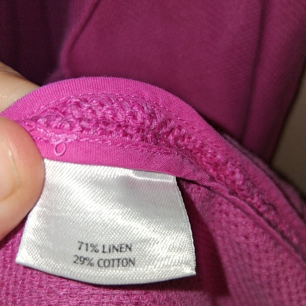 Eileen Fisher Pink Linen Cotton Blend Textured  Blazer 1X - Picture 6 of 8
